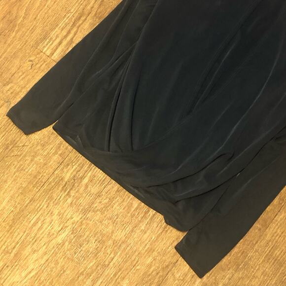 Daytrip Dark Gray Open Back Mock Neck Long Sleeve Blouse Top Size Small - Picture 9 of 11